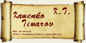 Kamenko Timarov vizit kartica